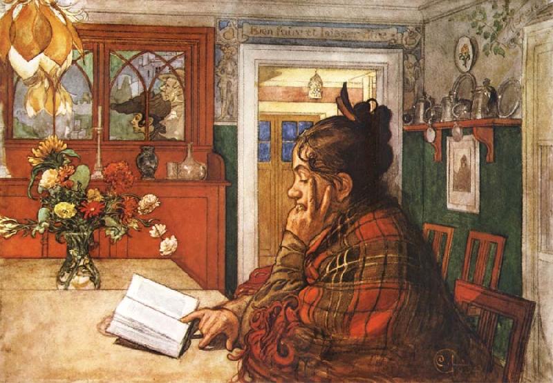 Carl Larsson Karin,Reading china oil painting image